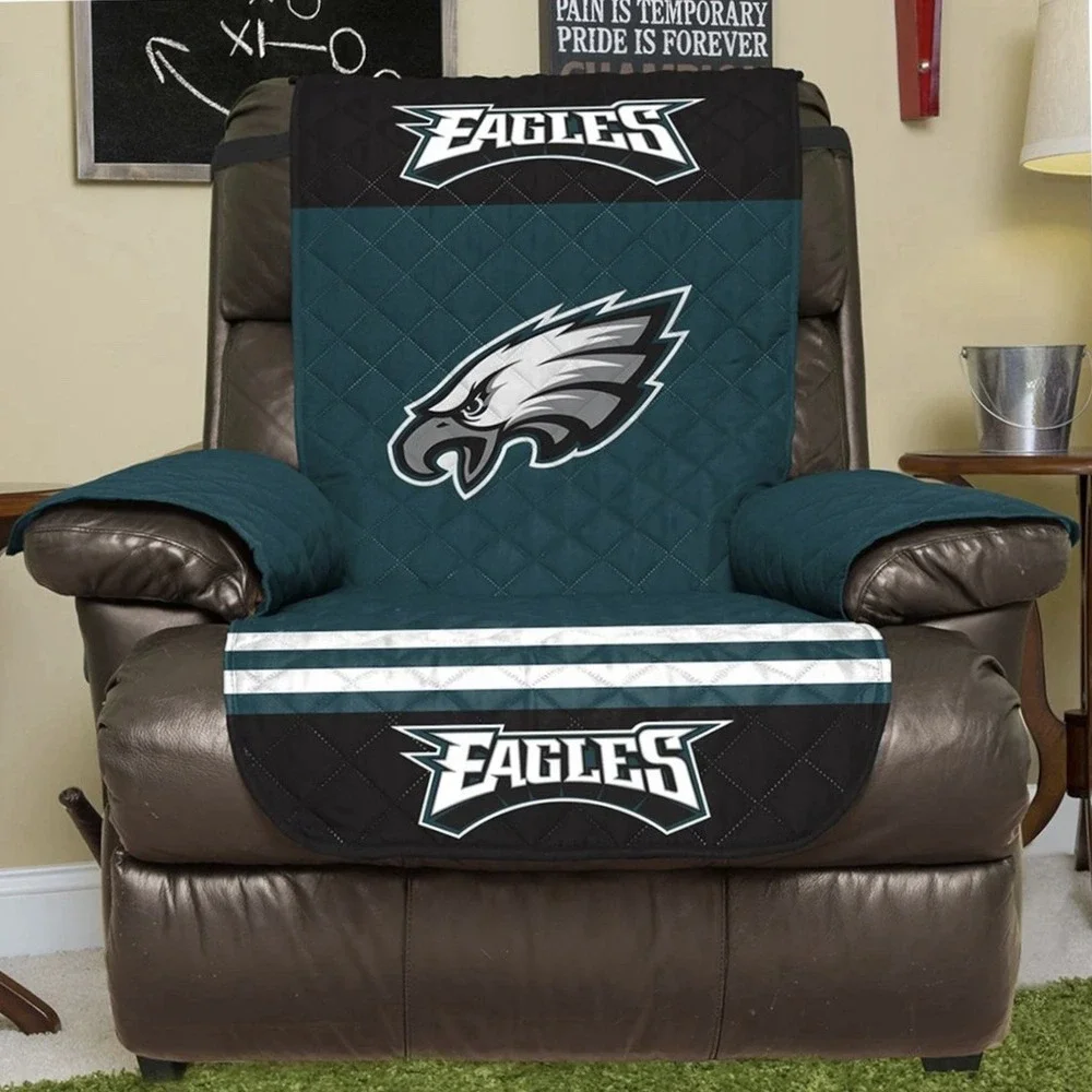 NEW Philadelphia Eagles NFL Reversible Recliner Cover Furniture Protector 80x65 - Picture 2 of 5